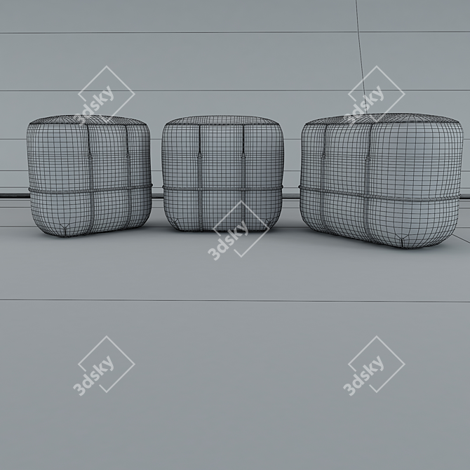 Elegant Lace Pouf: Versatile, Stylish 3D model image 2