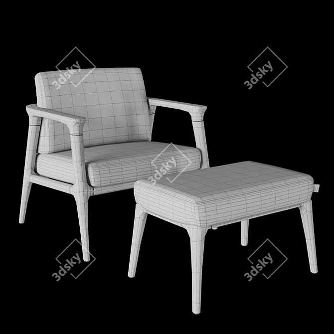 Elegant Zio Lounge Chair by Moooi 3D model image 3