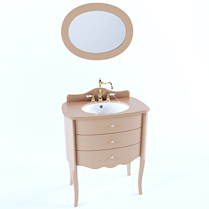 Luxury Castle Collection: Cassiopea Washbasin 3D model image 1