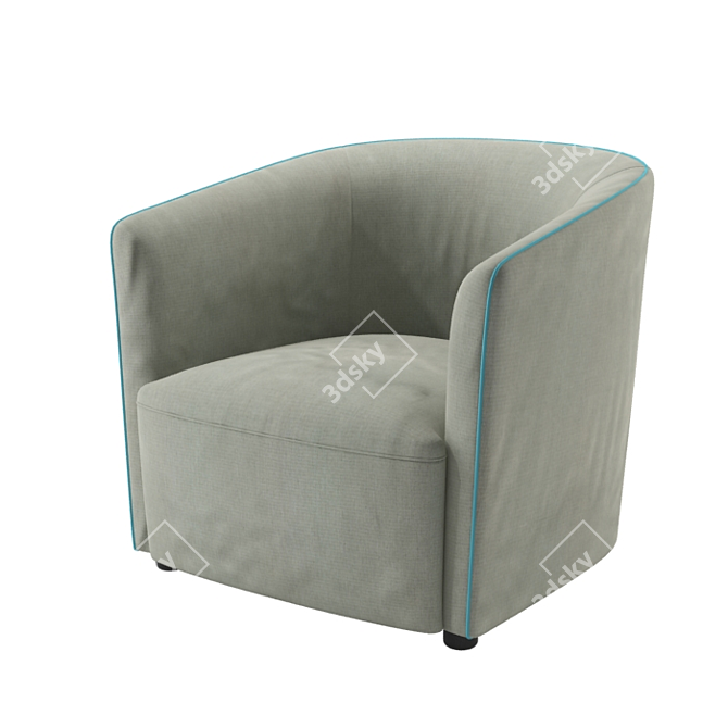 Modern Minimalist Armchair 3D model image 1