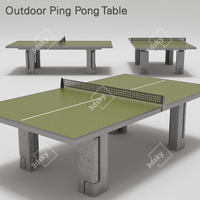 All-Weather Ping Pong Table 3D model image 1