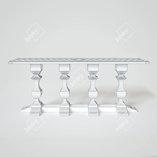 Title: Woodbury Console - Sleek and Elegant 3D model image 3
