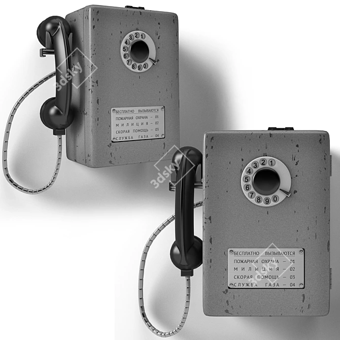Vintage Soviet Payphone: Max_2014, Max_2011, FBX, JPEG 3D model image 1
