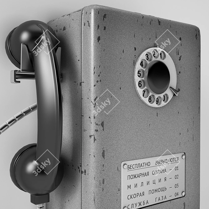 Vintage Soviet Payphone: Max_2014, Max_2011, FBX, JPEG 3D model image 2