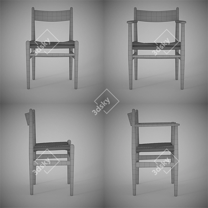 Modern Danish Design Chairs 3D model image 3