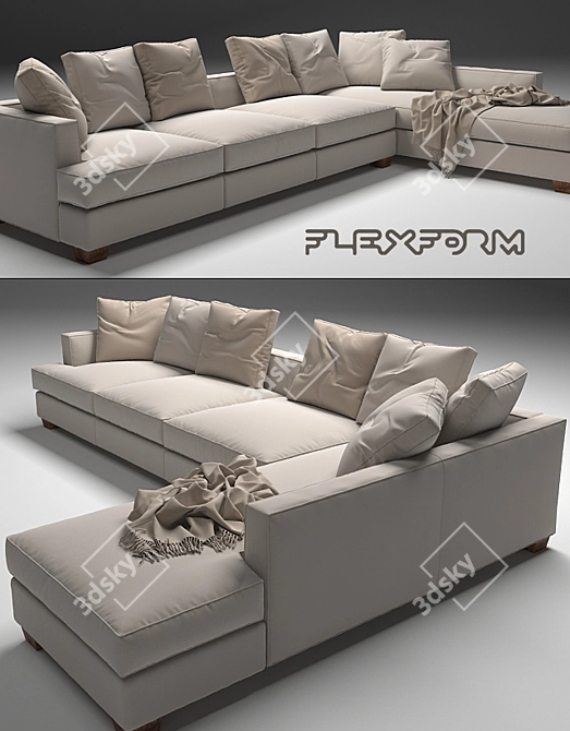 Eros Flexform Sofa: Stylish and Spacious 3D model image 1
