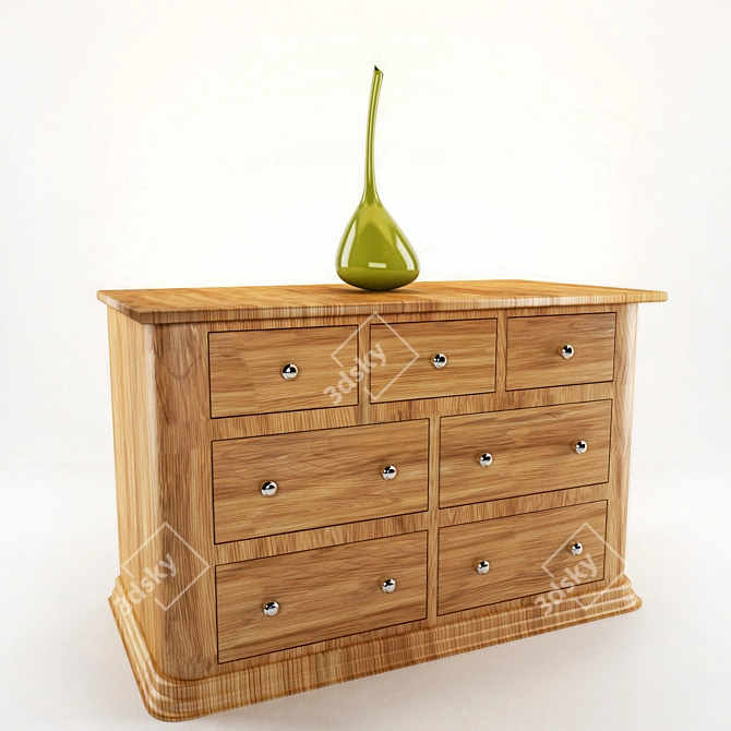 Versatile Drawer & Vase Duo 3D model image 1