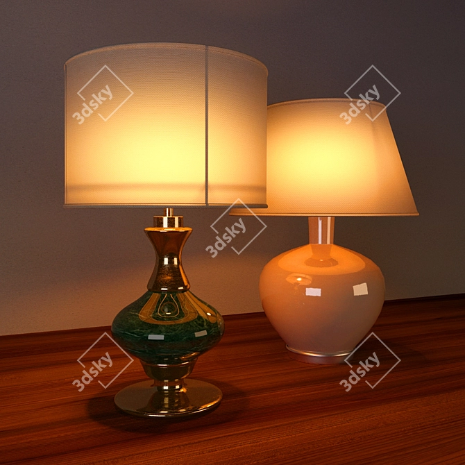 Title: Elegant Desk Lamp with Minimal Design 3D model image 1