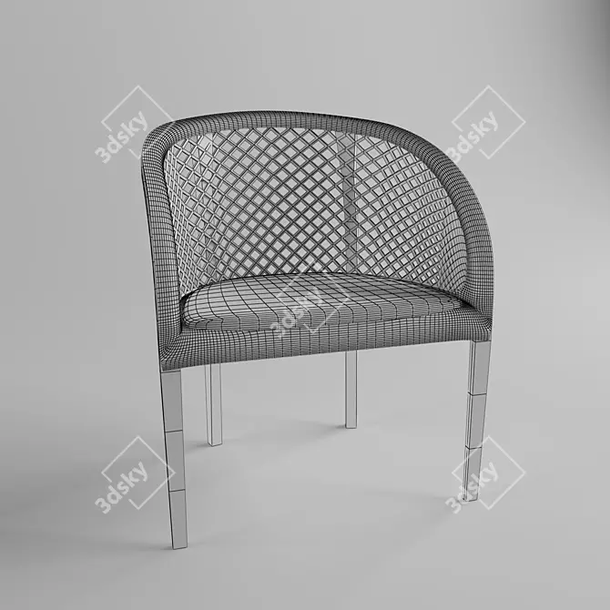 Elegant Elektra Wood Chair 3D model image 2