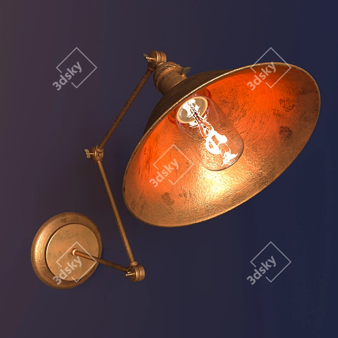 Rustic Metal Task Lamp 3D model image 1