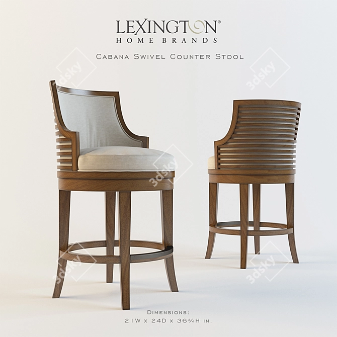 Luxury Ocean Club Swivel Counter Stool 3D model image 1