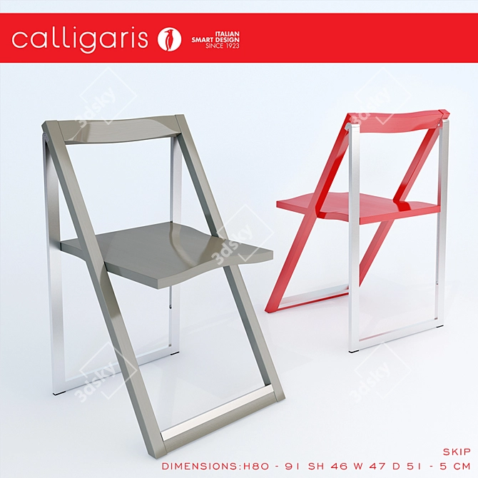 Calligaris Skip: Stylish Adjustable Height Dining Chair 3D model image 1