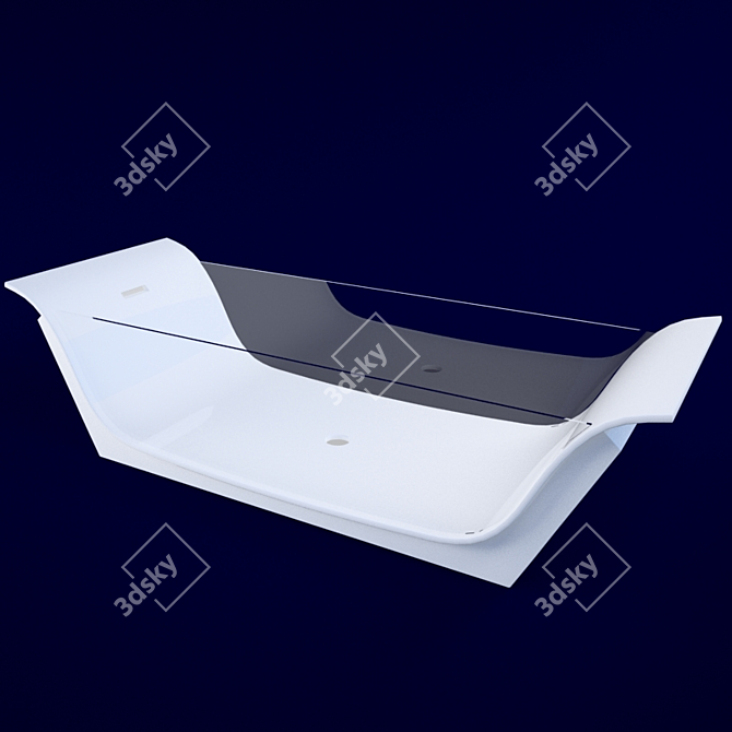 Elegant Glass Bathtub Chaise 3D model image 1