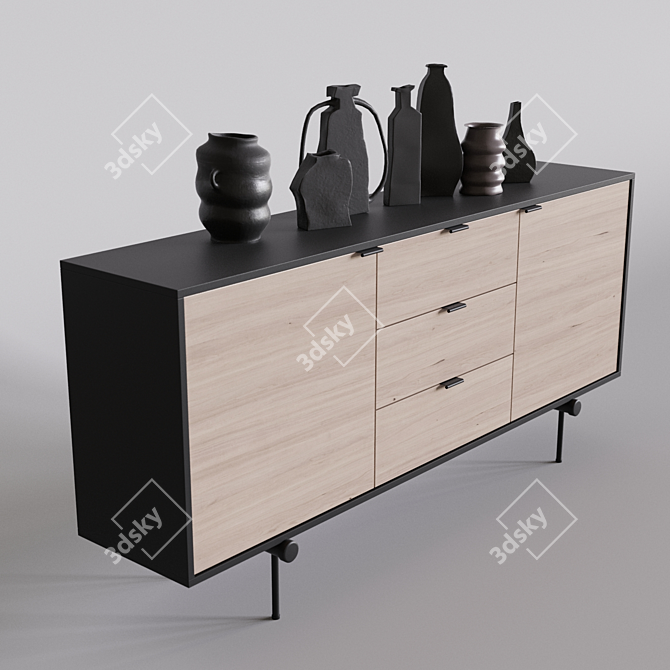 Modern Ceramic Sideboard, 165cm 3D model image 2