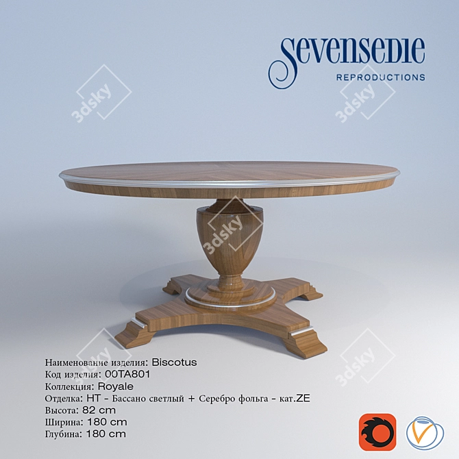 Luxury Buffet Biscotus by Seven Sedie 3D model image 1