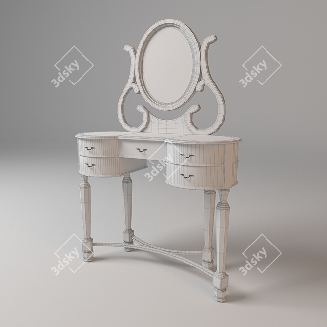 Elegant Wooden Dining Table 3D model image 3