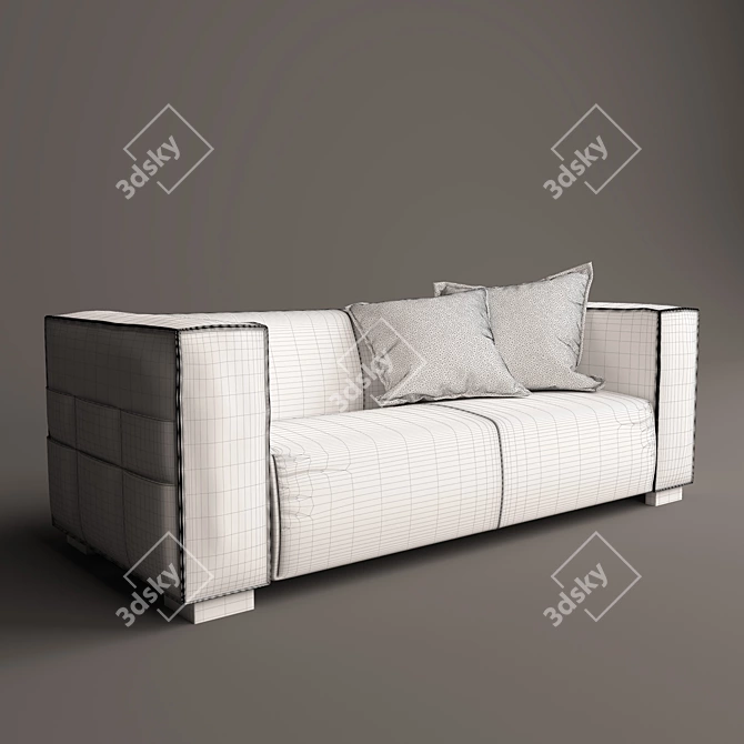 Orinoco Brown 210cm Width 66cm Depth 90cm Height 3D model image 2
