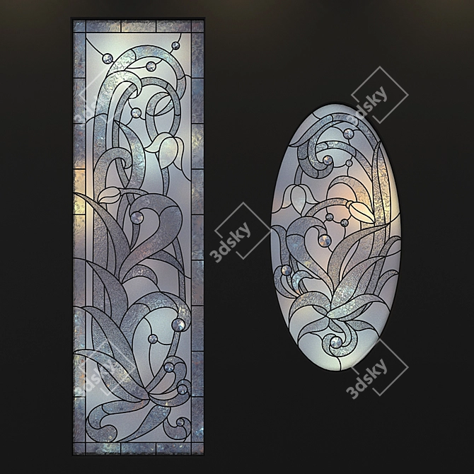 Gorgeous Stained-Glass Window Set 3D model image 1