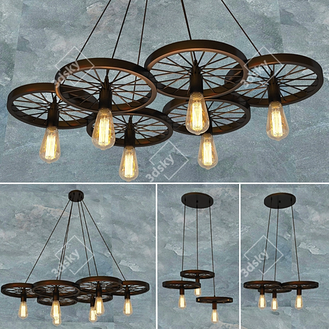 Vintage Loft Pendant Lights 3D model image 1