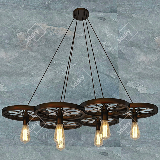 Vintage Loft Pendant Lights 3D model image 2