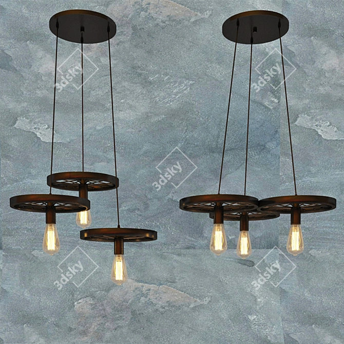 Vintage Loft Pendant Lights 3D model image 3