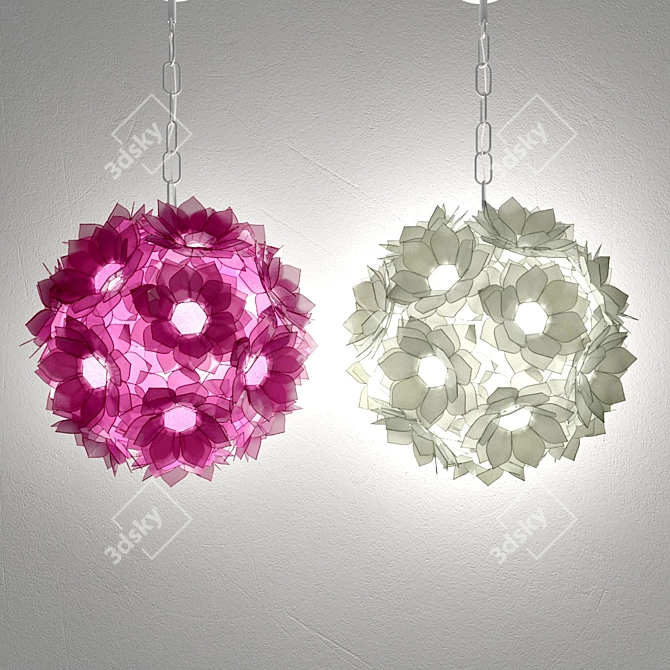 Venus Capiz Pink Pendant: Elegant and Exotic 3D model image 1