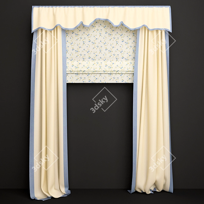 Elegant Drapes for Windows 3D model image 1