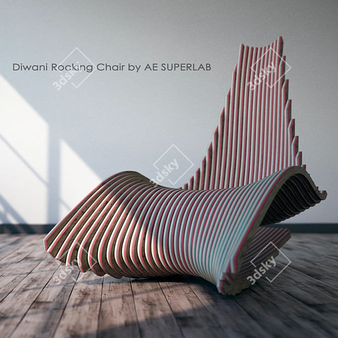 Modern Diwani Rocking Chair 3D model image 1