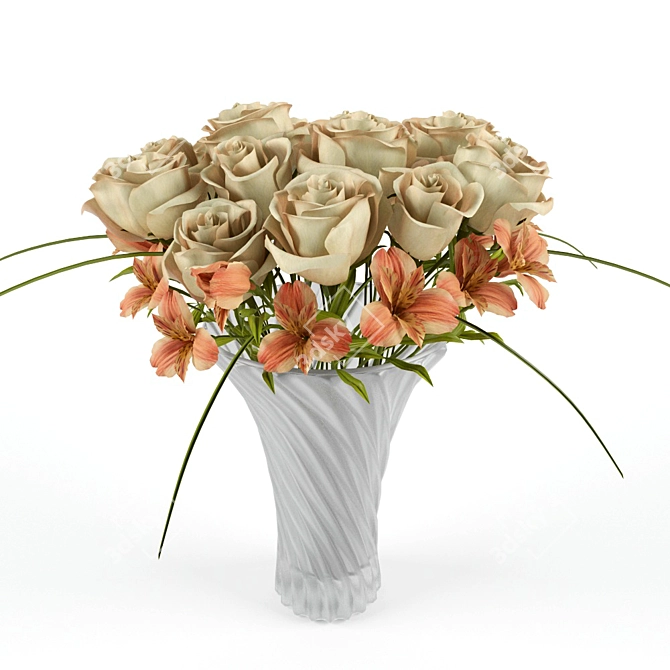 Romantic Rose & Alstroemeria Bouquet 3D model image 1
