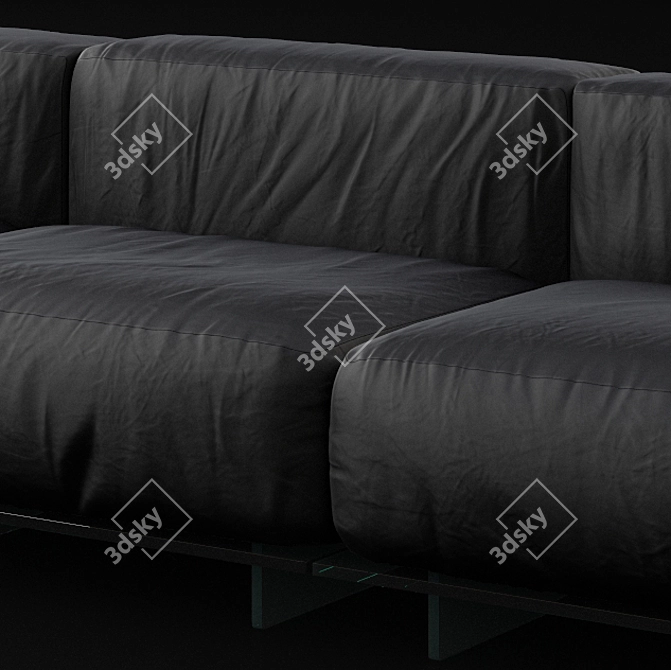 Glas Italia Crystal Sofa: Sleek Elegance 3D model image 3