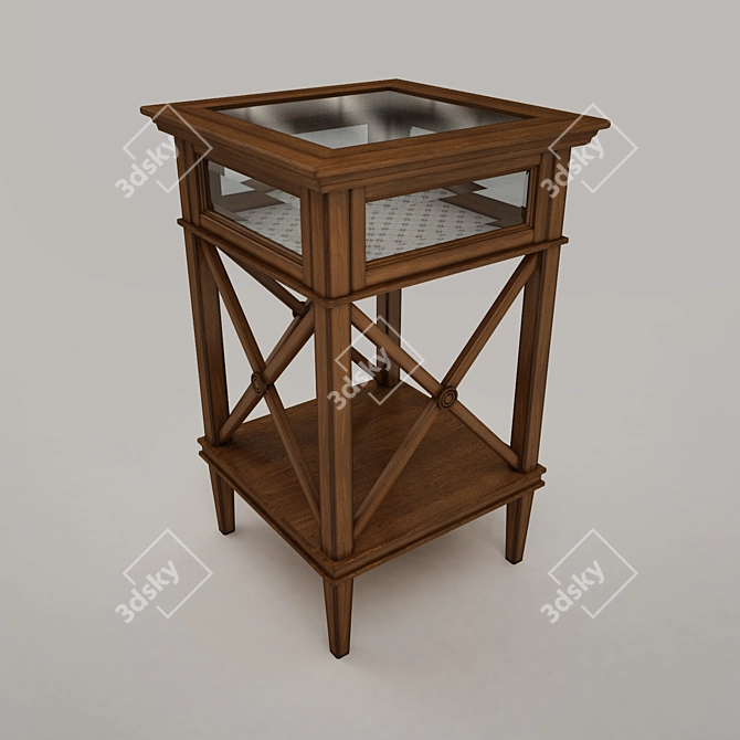 Elegant Square Showcase Table 3D model image 2