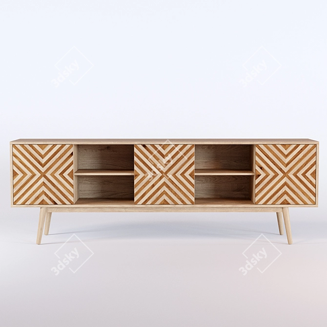 Contemporary TV Stand: Stylish and Functional 3D model image 1