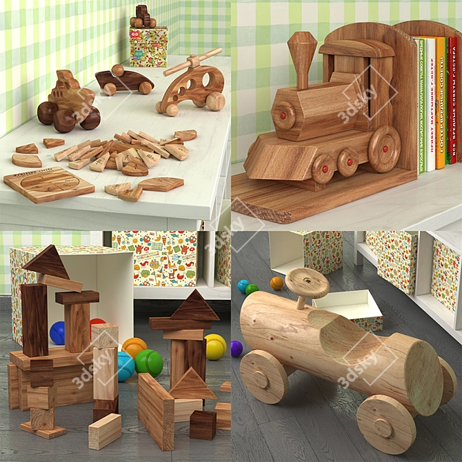 Baby Decor Set: Furniture, Art, Toys 3D model image 2