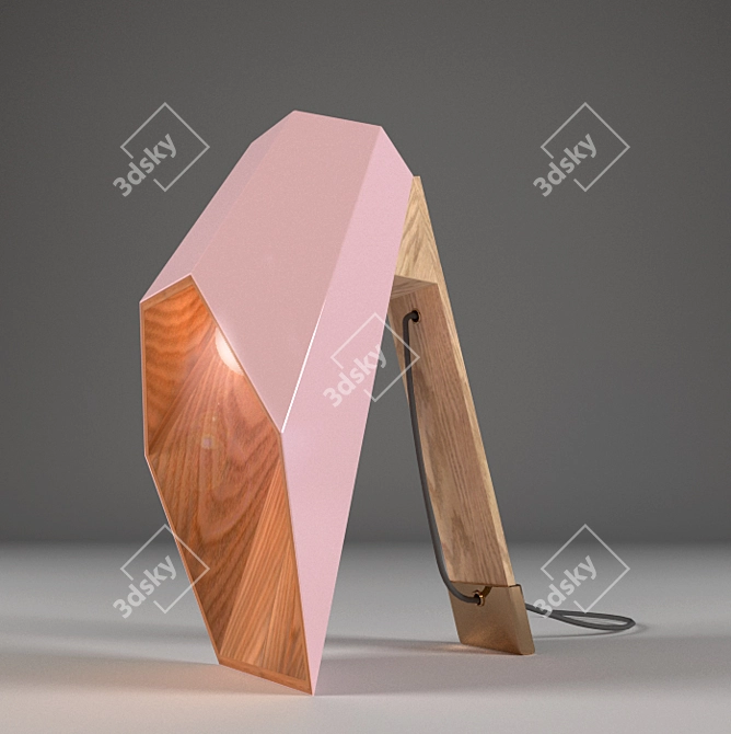 Handcrafted Natural Woodspot Desk Lamp by Alessandro Zambelli 3D model image 3