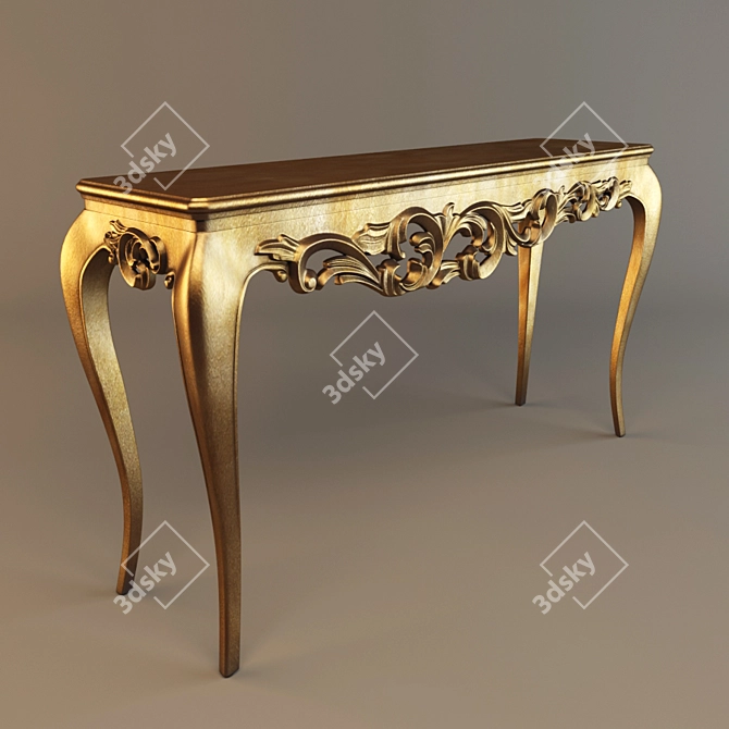 Elegant Vintage Console Table 3D model image 1