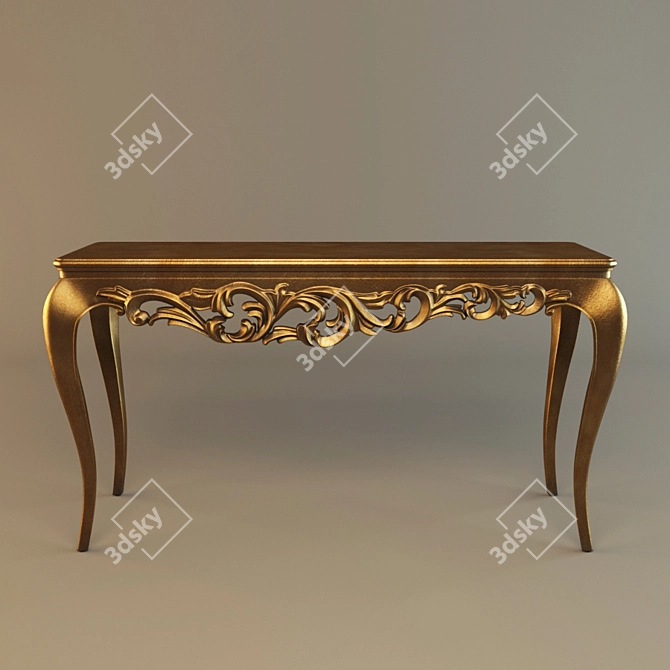 Elegant Vintage Console Table 3D model image 2