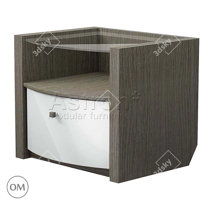 Radius Nightstand: Modern Design 3D model image 1