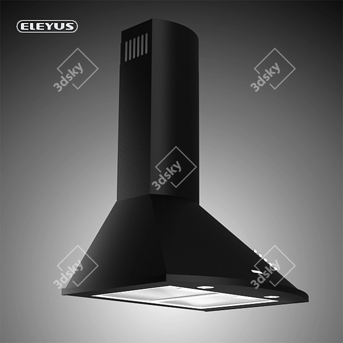 ELEYUS Bora 750 60BL: Sleek 60cm Kitchen Extractor 3D model image 3