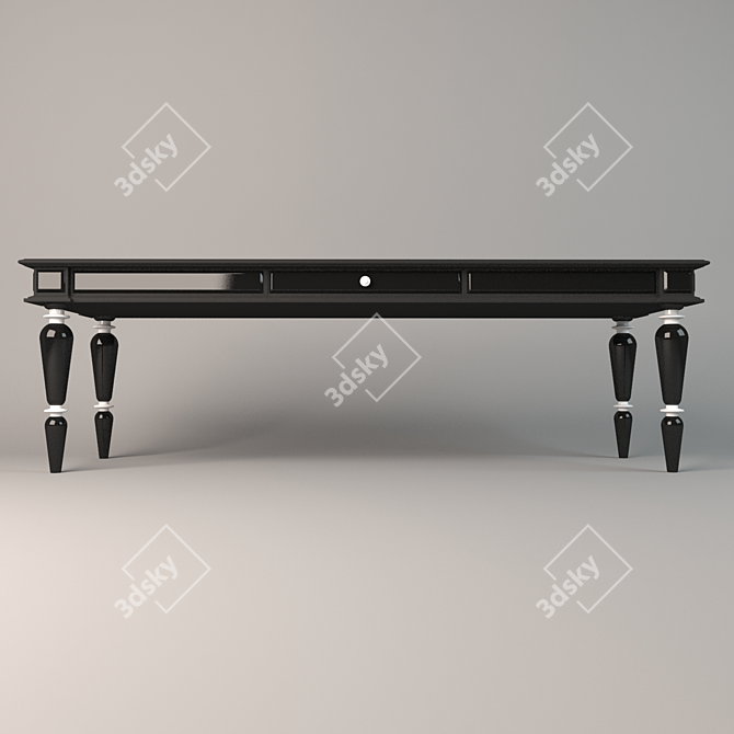 Italian Made Sige Gold Desk with Drawer 3D model image 2