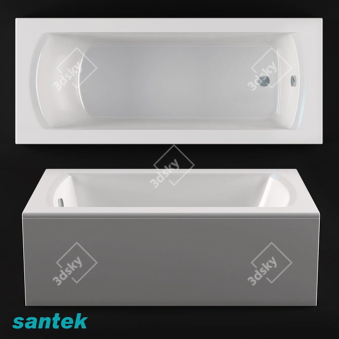 Santek Monaco 170x70: Perfectly Sized Bath 3D model image 1