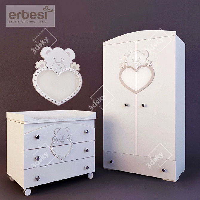 Erbesi Cucciolo Nursery Furniture 3D model image 2