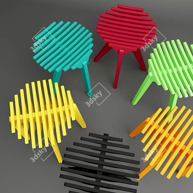 Voca Noise Stool: Sleek and Sustainable 3D model image 3
