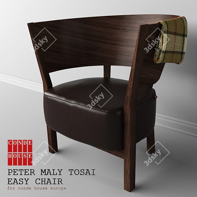 Tosai Lounge Chair: Elegant Comfort for Your Space 3D model image 1