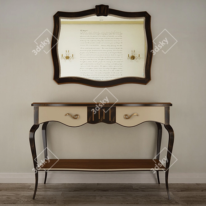 Tosato Console and Mirror Set 3D model image 1