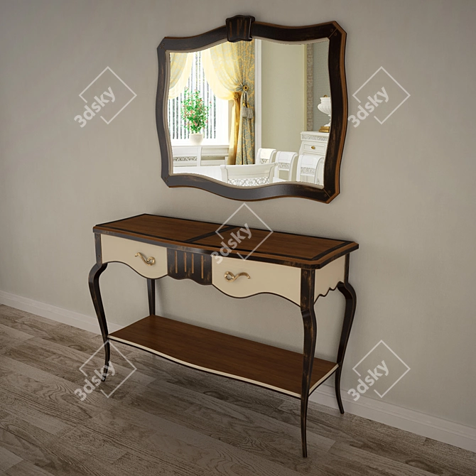 Tosato Console and Mirror Set 3D model image 2