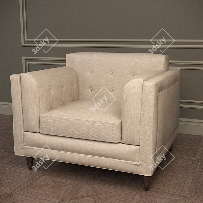 Mestre Armchair: Fratelli Barri's Luxury 3D model image 1