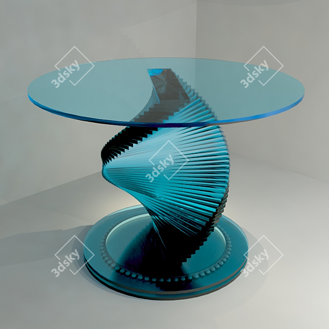 Modern Glass Spiral Table 3D model image 1