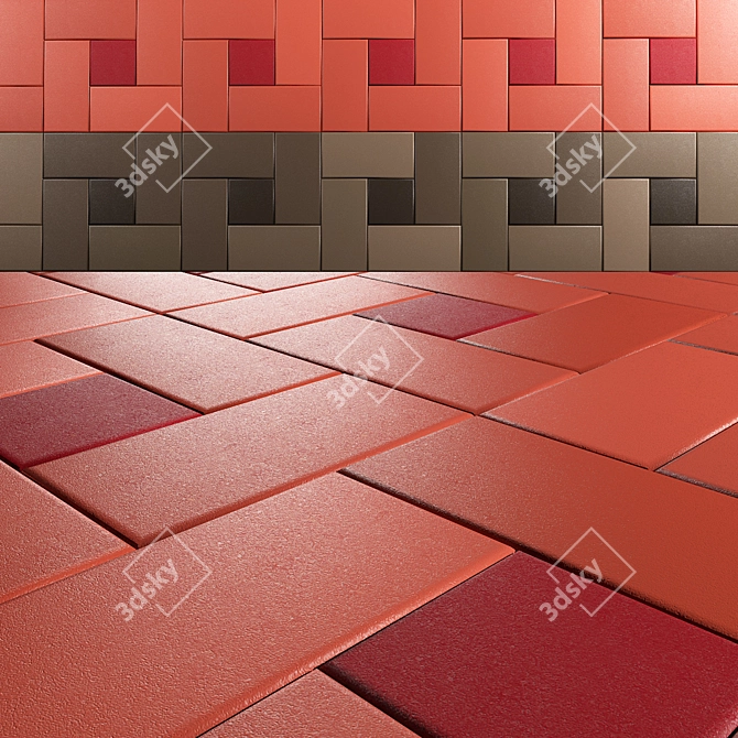 Durable Terracotta Outdoor Tiles 3D model image 1