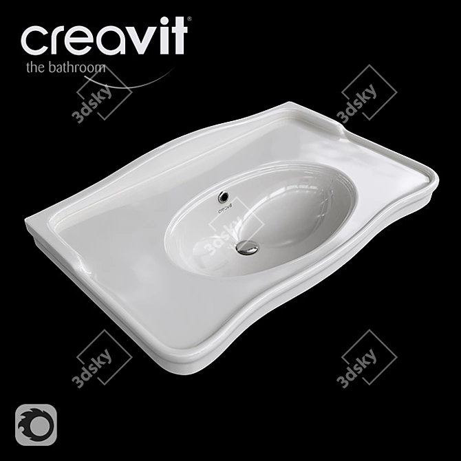 Vintage Charm: Creavit Antik Washbasin 3D model image 1
