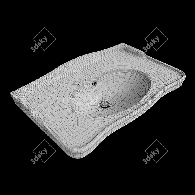 Vintage Charm: Creavit Antik Washbasin 3D model image 2